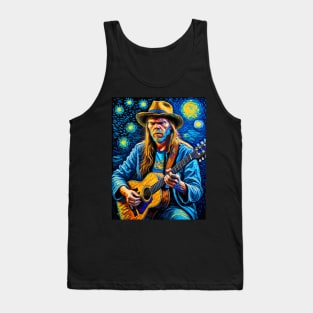 Neil Young in starry night Tank Top